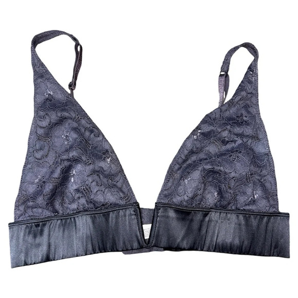 Intimately Free People Lace Triangle Grey Bralette - Picture 1 of 3